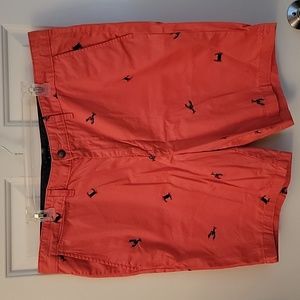 Nautica khaki Chino shorts lobster crab pink